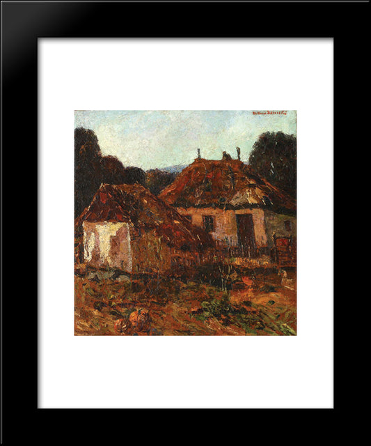 Countryside Houses 20x24 Black Modern Wood Framed Art Print Poster by Bancila, Octav