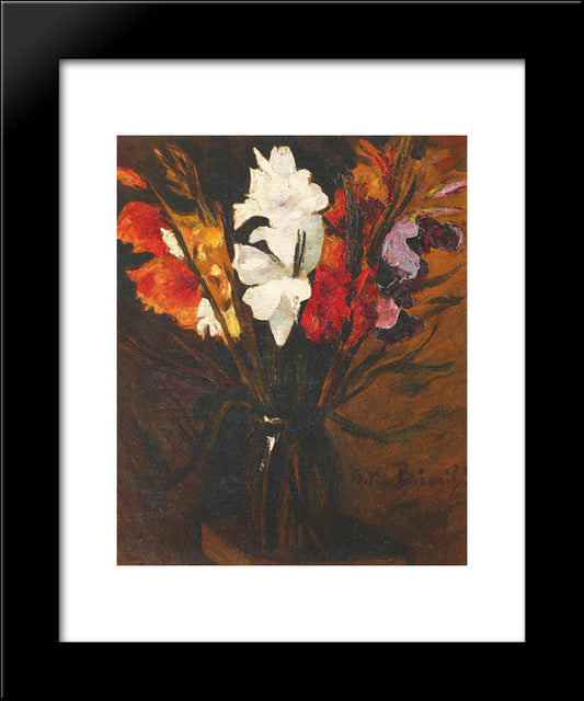 Imperial Gladiolus 20x24 Black Modern Wood Framed Art Print Poster by Bancila, Octav