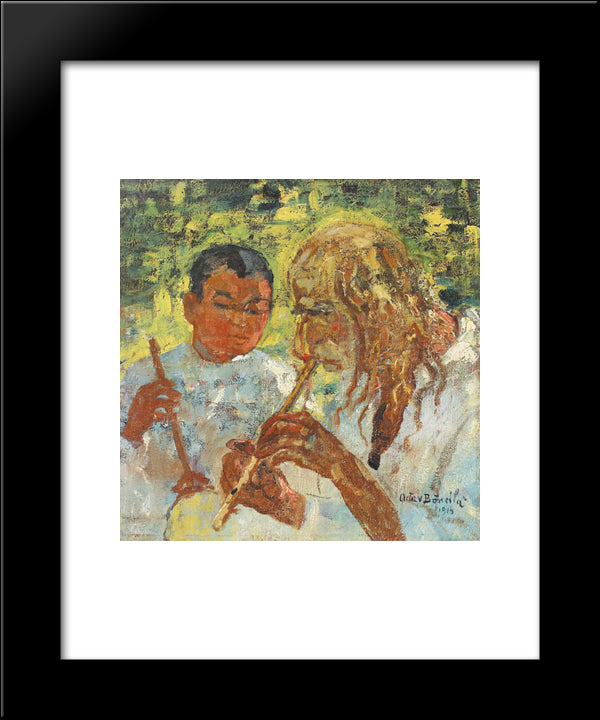 Music Lesson 20x24 Black Modern Wood Framed Art Print Poster by Bancila, Octav