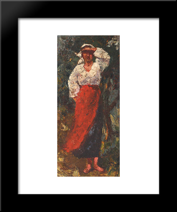 Peasant Woman 20x24 Black Modern Wood Framed Art Print Poster by Bancila, Octav