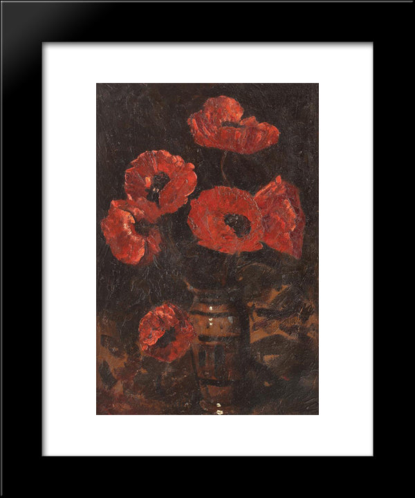 Poppies 20x24 Black Modern Wood Framed Art Print Poster by Bancila, Octav