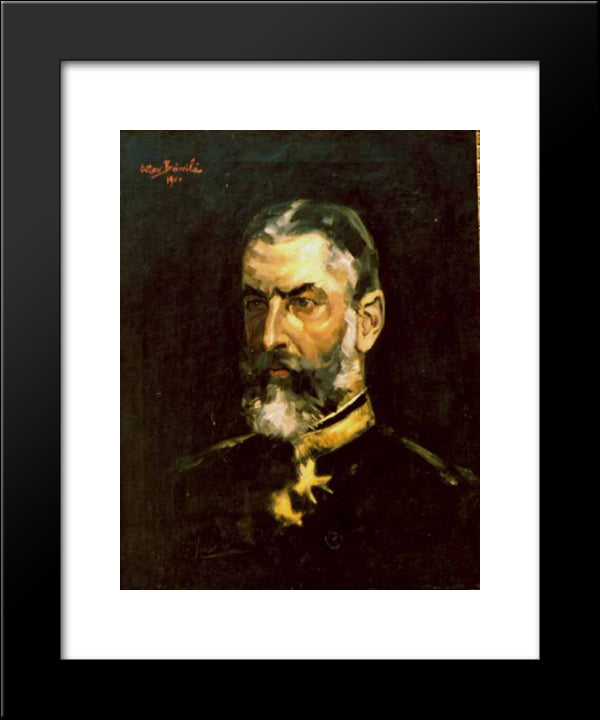 Portrait Of King Carol I (Of Romania) 20x24 Black Modern Wood Framed Art Print Poster by Bancila, Octav