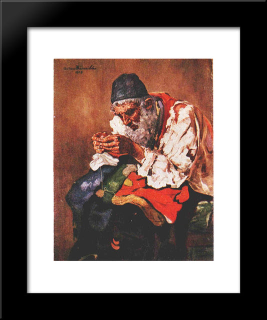 Rag Picker 20x24 Black Modern Wood Framed Art Print Poster by Bancila, Octav