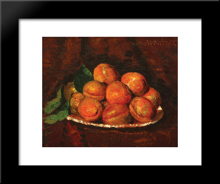 Still Life With Peaches 20x24 Black Modern Wood Framed Art Print Poster by Bancila, Octav