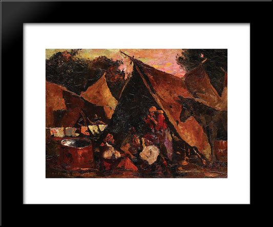 The Gipsy Tent 20x24 Black Modern Wood Framed Art Print Poster by Bancila, Octav