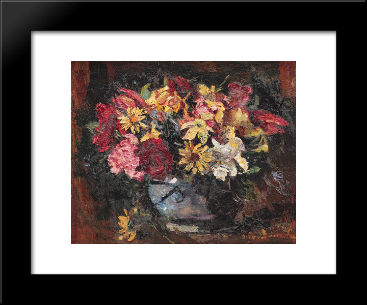 Vase With Field Flowers 20x24 Black Modern Wood Framed Art Print Poster by Bancila, Octav