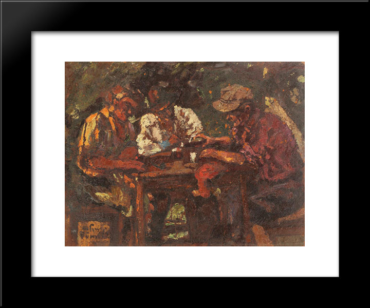 Wine Drinkers 20x24 Black Modern Wood Framed Art Print Poster by Bancila, Octav