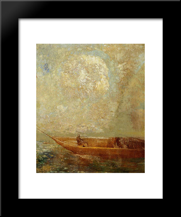 A Boat 20x24 Black Modern Wood Framed Art Print Poster by Redon, Odilon