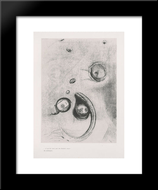 And The Eyes Without Heads Were Floating Like Molluscs (Plate 13) 20x24 Black Modern Wood Framed Art Print Poster by Redon, Odilon