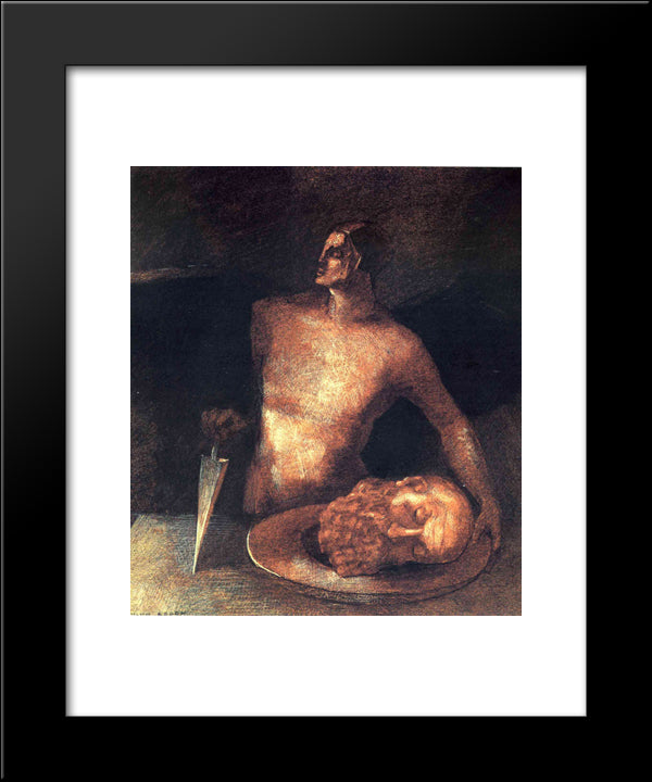 Angel Executions 20x24 Black Modern Wood Framed Art Print Poster by Redon, Odilon