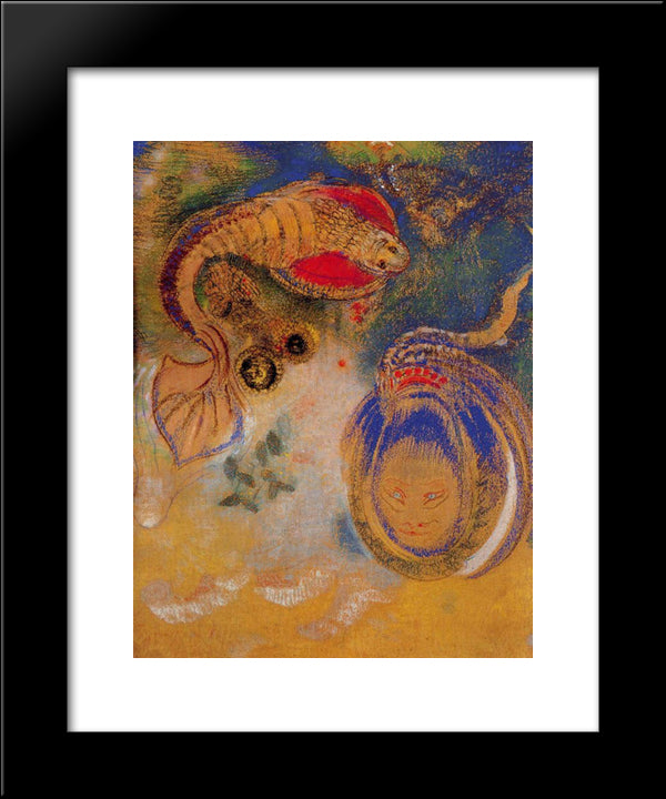 Animals Of The Bottom Of The Sea 20x24 Black Modern Wood Framed Art Print Poster by Redon, Odilon