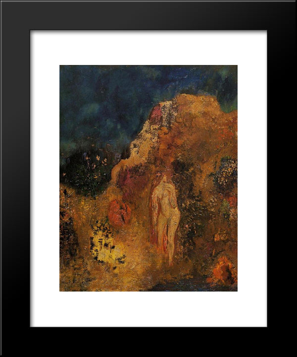 Bathers 20x24 Black Modern Wood Framed Art Print Poster by Redon, Odilon