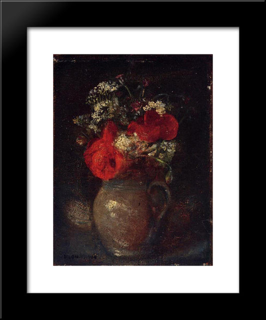 Bouquet 20x24 Black Modern Wood Framed Art Print Poster by Redon, Odilon