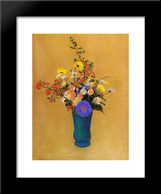 Bouquet Of Wild Flowers 20x24 Black Modern Wood Framed Art Print Poster by Redon, Odilon