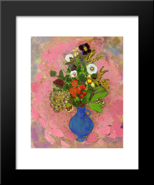 Flowers 20x24 Black Modern Wood Framed Art Print Poster by Redon, Odilon