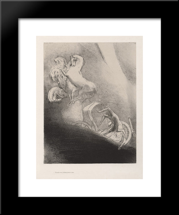 He Falls, Head-First, Into The Abyss (Plate 17) 20x24 Black Modern Wood Framed Art Print Poster by Redon, Odilon