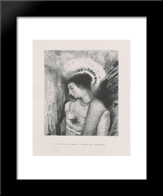 Here Is The Good Goddess, The Idaean Mother Of The Mountains (Plate 15) 20x24 Black Modern Wood Framed Art Print Poster by Redon, Odilon