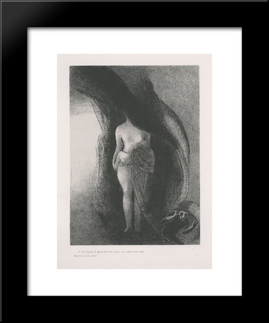 I Am Still The Great Isis! None Has Yet Lifted My Veil! My Fruit Is The Sun! (Plate 16) 20x24 Black Modern Wood Framed Art Print Poster by Redon, Odilon