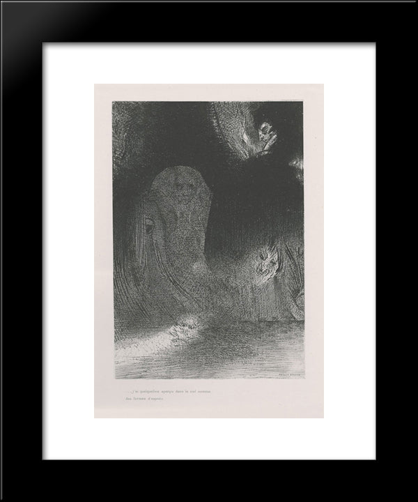 I Have Sometimes Seen In The Sky What Seemed Like Forms Of Spirits (Plate 21) 20x24 Black Modern Wood Framed Art Print Poster by Redon, Odilon