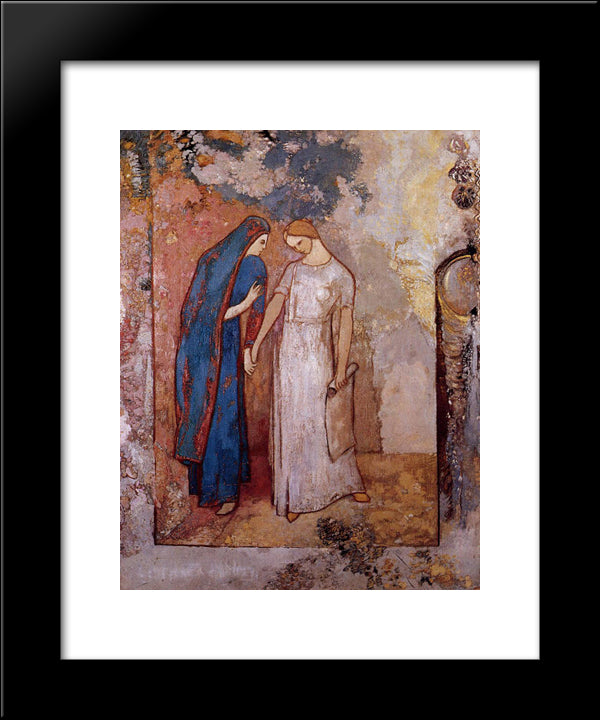 Initiation To Study 20x24 Black Modern Wood Framed Art Print Poster by Redon, Odilon