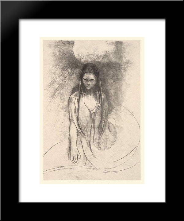 Intelligence Was Mine! I Became The Buddha! (Plate 12) 20x24 Black Modern Wood Framed Art Print Poster by Redon, Odilon