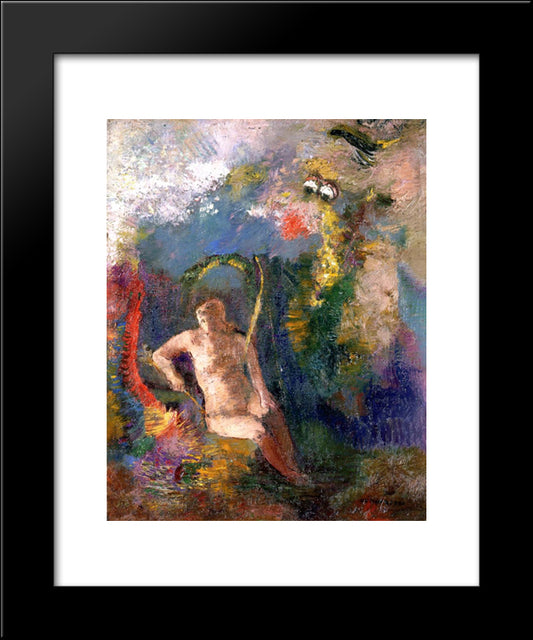 Landscape With Eve 20x24 Black Modern Wood Framed Art Print Poster by Redon, Odilon