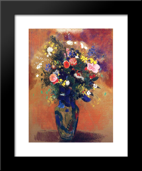 Large Bouquet Of Wild Flowers 20x24 Black Modern Wood Framed Art Print Poster by Redon, Odilon