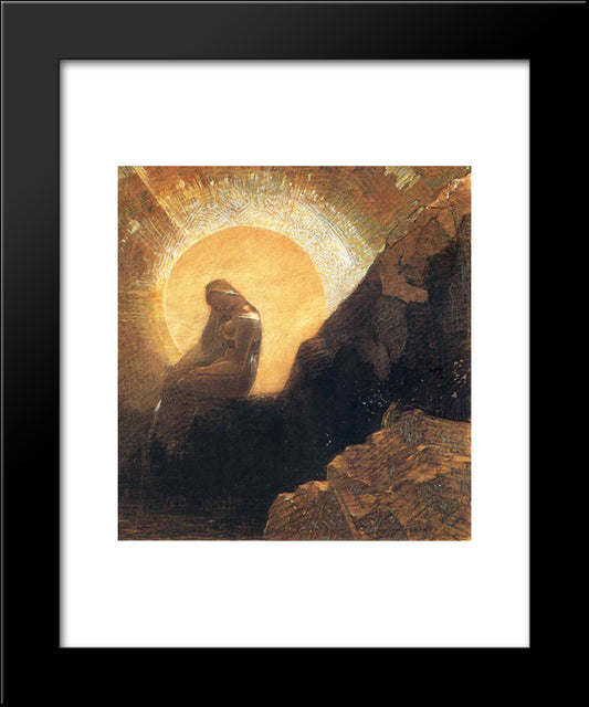 Melancholy 20x24 Black Modern Wood Framed Art Print Poster by Redon, Odilon