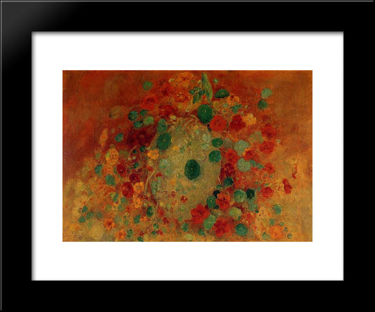 Nasturtiums 20x24 Black Modern Wood Framed Art Print Poster by Redon, Odilon