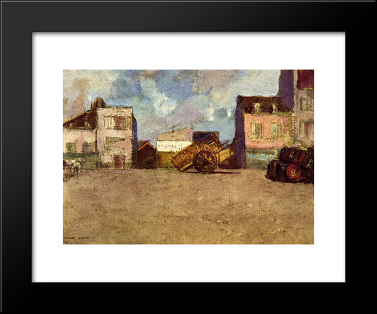 Near The Harbor 20x24 Black Modern Wood Framed Art Print Poster by Redon, Odilon