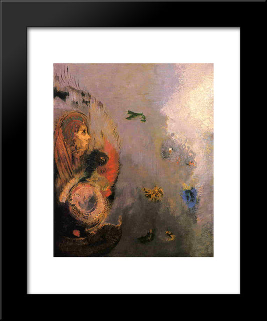 Oannes 20x24 Black Modern Wood Framed Art Print Poster by Redon, Odilon