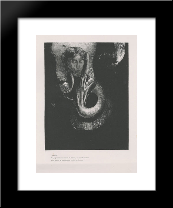 Oannes I, The First Consciousness Of Chaos, Arose From The Abyss That I Might Harden Matter, And Give Law Unto Forms (Plate 14) 20x24 Black Modern Wood Framed Art Print Poster by Redon, Odilon