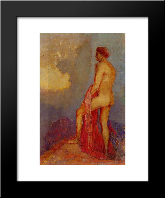 Oedipus In The Garden Of Illusions 20x24 Black Modern Wood Framed Art Print Poster by Redon, Odilon