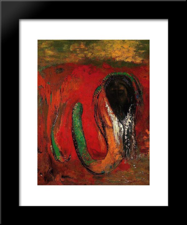 Onnes (Christ And The Serpent) 20x24 Black Modern Wood Framed Art Print Poster by Redon, Odilon