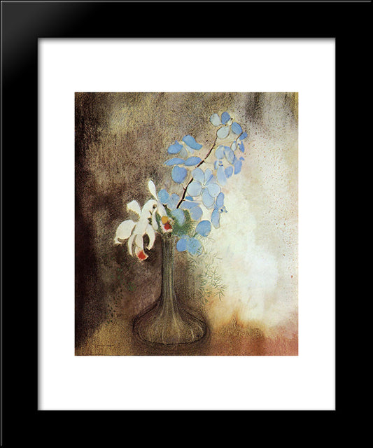 Orchids 20x24 Black Modern Wood Framed Art Print Poster by Redon, Odilon