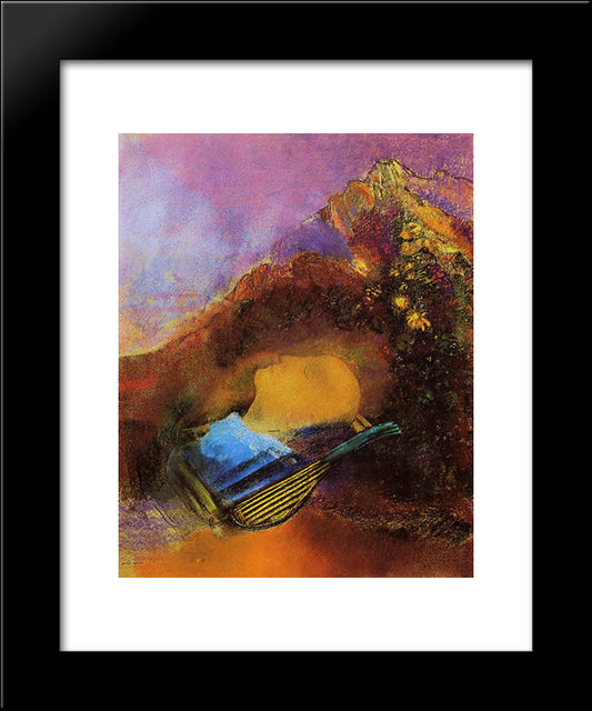 Orpheus 20x24 Black Modern Wood Framed Art Print Poster by Redon, Odilon