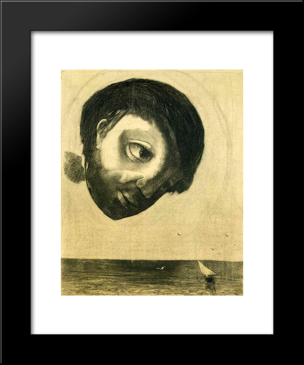Photograph Of Guardian Spirit Of The Waters 20x24 Black Modern Wood Framed Art Print Poster by Redon, Odilon