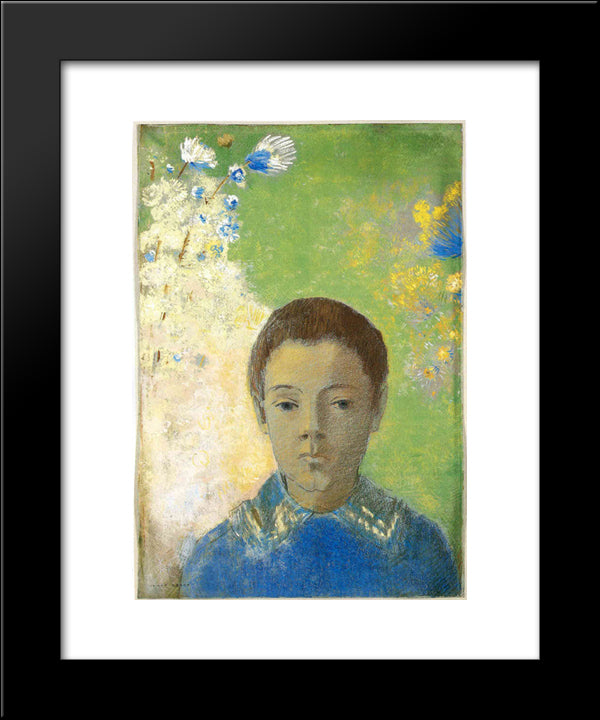 Portrait Of Ari Redon 20x24 Black Modern Wood Framed Art Print Poster by Redon, Odilon