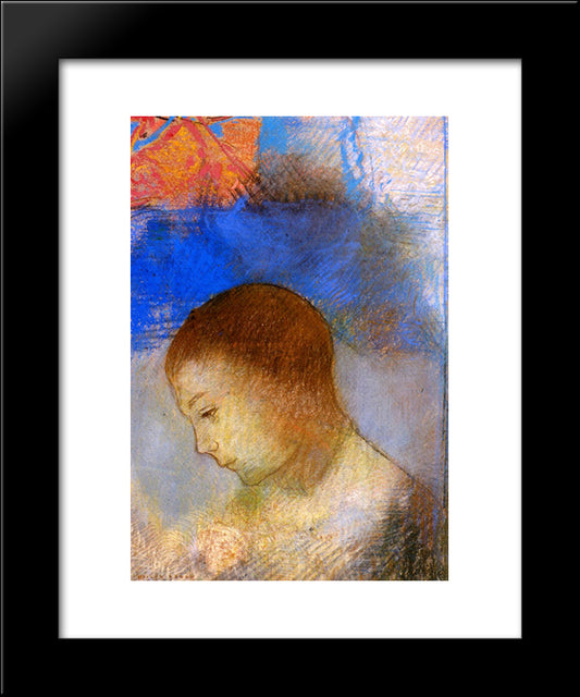 Portrait Of Ari Redon In Profile 20x24 Black Modern Wood Framed Art Print Poster by Redon, Odilon