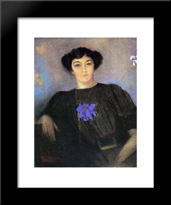 Portrait Of Madame Gustave Fayet 20x24 Black Modern Wood Framed Art Print Poster by Redon, Odilon