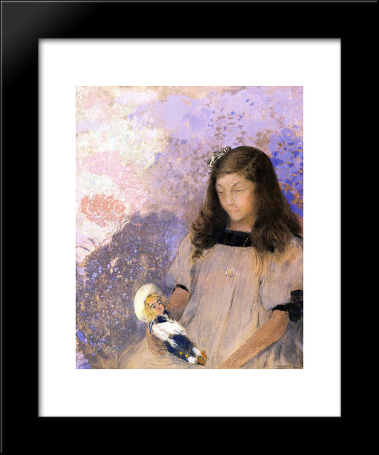 Portrait Of Simone Fayet 20x24 Black Modern Wood Framed Art Print Poster by Redon, Odilon