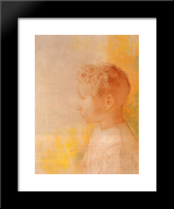 Portrait Of The Son Of Robert De Comecy 20x24 Black Modern Wood Framed Art Print Poster by Redon, Odilon