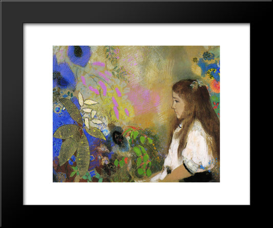 Portrait Of Yseult Fayet 20x24 Black Modern Wood Framed Art Print Poster by Redon, Odilon