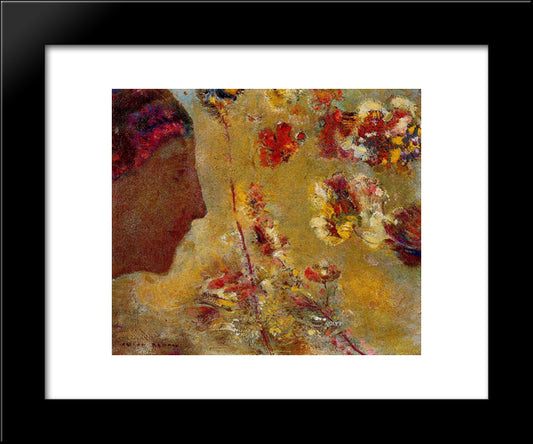 Profile 20x24 Black Modern Wood Framed Art Print Poster by Redon, Odilon