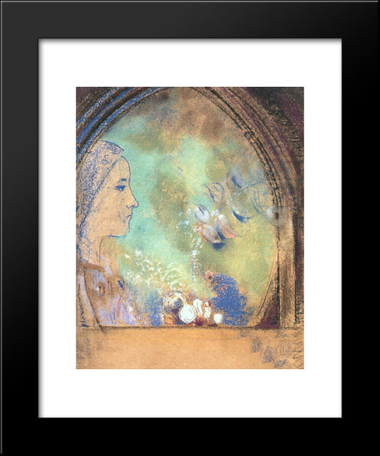 Profile In An Arch 20x24 Black Modern Wood Framed Art Print Poster by Redon, Odilon