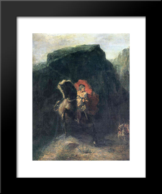 Roland At Roncesvalles 20x24 Black Modern Wood Framed Art Print Poster by Redon, Odilon