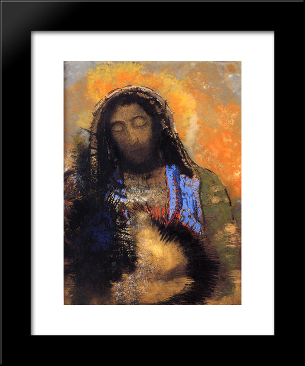 Sacred Heart 20x24 Black Modern Wood Framed Art Print Poster by Redon, Odilon