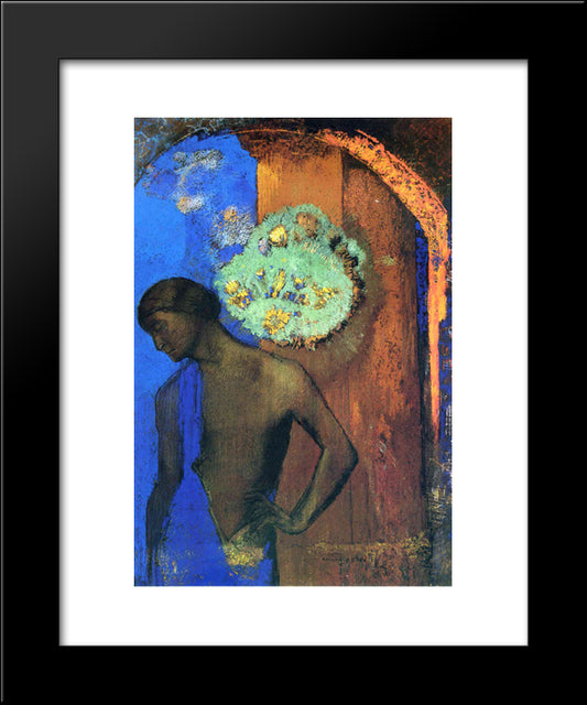 Saint John (The Blue Tunic) 20x24 Black Modern Wood Framed Art Print Poster by Redon, Odilon