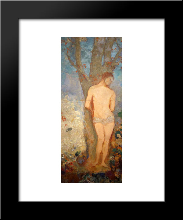 Saint Sebastian 20x24 Black Modern Wood Framed Art Print Poster by Redon, Odilon