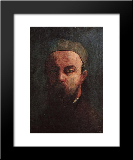 Self Portrait 20x24 Black Modern Wood Framed Art Print Poster by Redon, Odilon